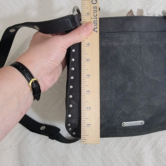 Rebecca Minkoff Small Darren Studded Shoulder Bag Black‎ Suede - Picture 13 of 16